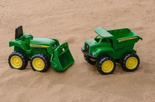 Miniatura 5 de John Deere Juego de vehículos, incluye camión volquete de juguete y juguete de tractor con cargador, juguetes para niños al aire libre, juguetes