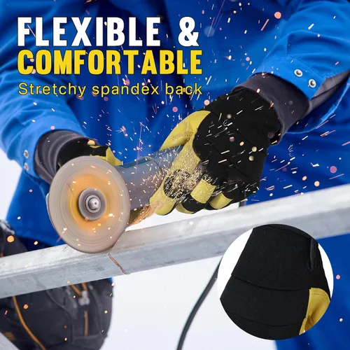 Miniatura 4 de HANDLANDY Guantes de trabajo aislados, guantes térmicos de invierno impermeables para hombres y mujeres
