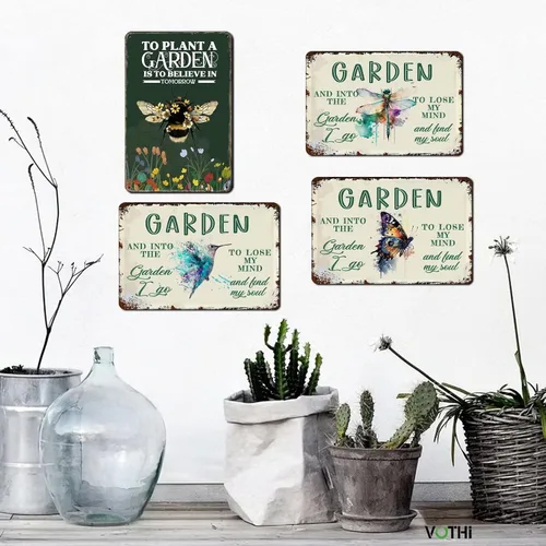 Miniatura 5 de Lindos letreros para plantar un jardín es creer en las abejas; decoración de jardín de abejas para exteriores; letreros de patio y decoración al