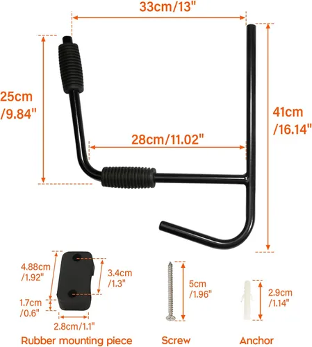 Miniatura 7 de TC-HOMENY Soporte plegable de almacenamiento para kayak montado en la pared, escalera, soporte para kayak, interior y exterior