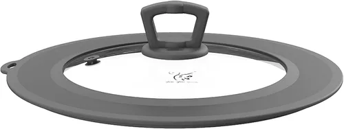 Miniatura 15 de Tapa universal de vidrio templado ventilado para sartén con borde de silicona resistente al calor, cubierta de tapa de salpicaduras de microondas