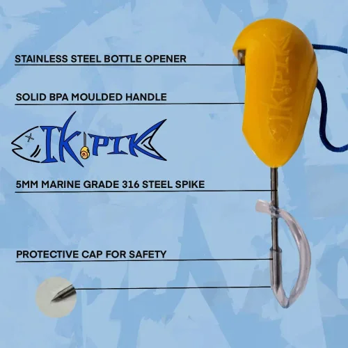 Miniatura 4 de Ikejime - Pico de acero inoxidable con cubierta protectora sin BPA. Agarre plástico Iki Jime Spike y abridor de botellas. Mata a los peces