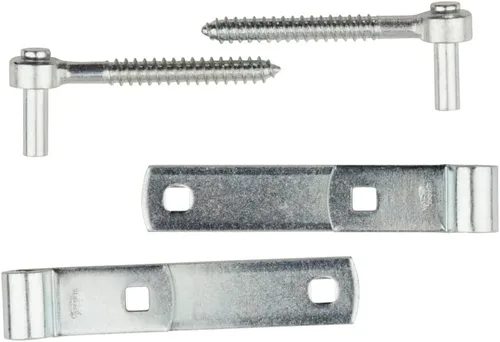 Miniatura 2 de National Hardware N130-005 290BC Gancho de tornillo/Bisagra de Correa Chapado en Cinc, 6", 2 Paquete