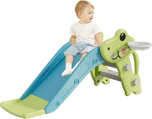 Miniatura 8 de Juego de tobogán infantil para niños pequeños, para interiores y exteriores, con espacio de almacenamiento y pasos antideslizantes, regalos