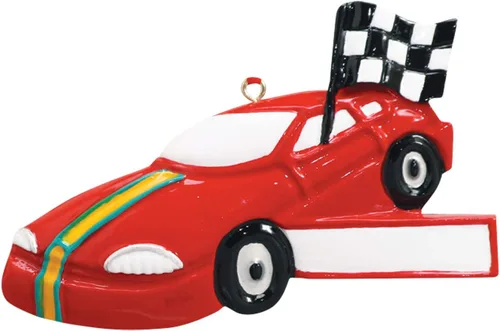 Miniatura 3 de Adornos de Navidad personalizados – Decoración de Navidad para vehículos, adorno de automóvil de carreras, adorno rojo para conductores de carreras
