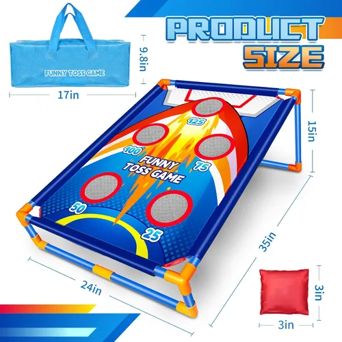 Miniatura 2 de Juego de lanzamiento de bolsas de frijoles para niños, regalo ideal para niños de 3 a 8 años. Juguetes exteriores para niños y niñas de 3, 4, 5, 6