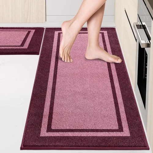 Miniatura 35 de anllugs Alfombras de cocina de 24 x 36 pulgadas, antideslizantes, lavables a máquina, tapetes absorbentes y cómodos para cocina, fregadero, Beige