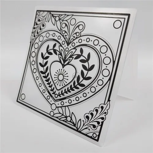 Miniatura 4 de DzIxY Fondo de corazón Carpetas de grabación en relieve de plástico para tarjetas que hacen suministros DIY papel 3D plantillas de álbumes