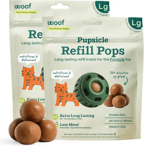Miniatura 23 de Recargas de paleta para cachorros WOOF, deliciosas golosinas para perros de larga duración, recargas de paleta para perros pre-hechas, ingredientes