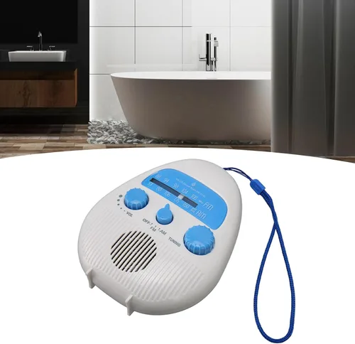 Miniatura 5 de Radio de ducha a prueba de agua, radio de baño portátil AM FM con altavoz integrado, para fácil sintonización y control de volumen
