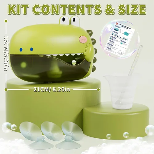 Miniatura 7 de Lehoo Castle Juguetes de baño para bebés, máquina de burbujas de baño para niños, juguete de bañera automático para niños pequeños con 12 melodías