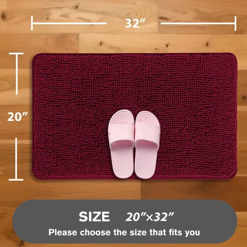 Miniatura 394 de Alfombra de baño pequeña de 12 x 18 pulgadas, lavable y absorbente, antideslizante, alfombra de baño de felpilla gruesa y suave para baño, ducha