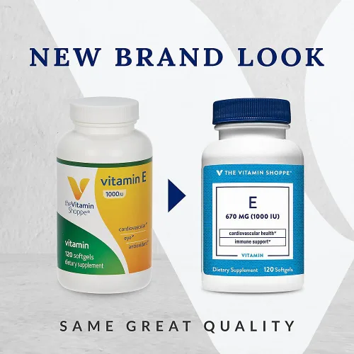 Miniatura 2 de The Vitamin Shoppe Vitamina E 1,000IU - Apoyo antioxidante para la salud de la piel y la función inmunológica, vitamina diaria (120 cápsulas blandas)