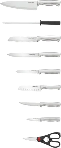 Miniatura 6 de Farberware - Juego de 15 cuchillos de cocina con cuchillas de acero inoxidable de alto carbono, mangos negros, cuchillos para bistec, bloque