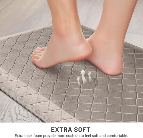 Miniatura 3 de HappyTrends Alfombras antifatiga para cocina, 4/5 pulgadas de grosor, antideslizantes, impermeables, ergonómicas, cómodas para cocina, suelo, hogar