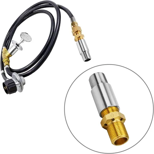 Miniatura 7 de Válvula mezcladora de aire de 90,000 BTU para quemadores de hoguera, latón resistente y boquilla de gas de acero inoxidable 304, compatible con gas