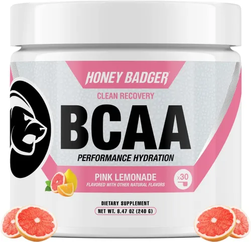 Miniatura 8 de Honey Badger BCAA + EAA Aminoácidos en polvo, BCAA + L-Glutamina, Keto, vegano, sin azúcar para hombres y mujeres, mezcla de bebida de hidratación