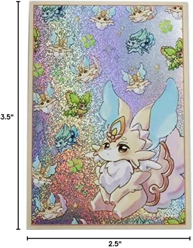 50 unidades de fundas holográficas con flash superior para la carga de cartas de intercambio, protector de mazo para cartas YGO/tarjetas de tamaño