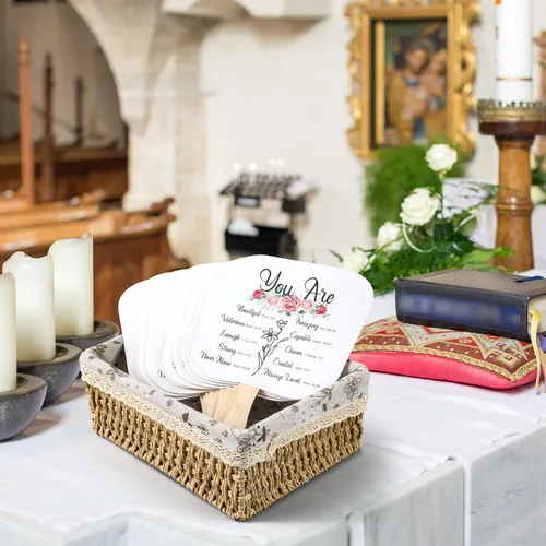 Miniatura 4 de Sherr 50 unidades de fanáticos cristianos a granel para iglesia religiosa para fanáticos de mano, salón de oración del Señor, Día de la Madre