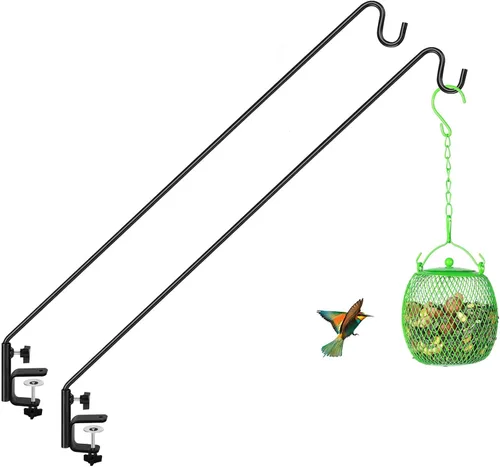 Miniatura 13 de ERYTLLY 2 Paquetes de Ganchos de Cubierta Resistentes Montados en Pared, Gancho de Cubierta Extensible y Ajustable para Colgar Comedero de Pájaros