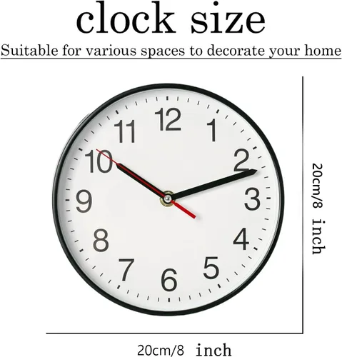 Miniatura 5 de Spinaround Reloj de pared, moderno reloj de pared con batería, silencioso, analógico, clásico, para oficina, hogar, baño, cocina, dormitorio