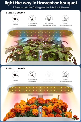 Miniatura 4 de inBloom Sistema de cultivo hidropónico de 12 vainas para jardín interior con luz de crecimiento LED y kit de vainas, kit de germinación de plantas