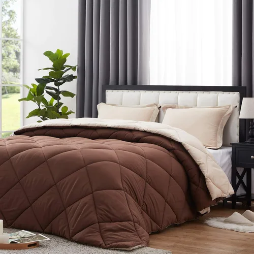 Miniatura 11 de NexHome - Juego de edredón individual Sage & Beige, juego de edredón reversible de 2 piezas, ligero, de plumón alternativo, juego de ropa de cama