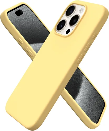 Miniatura 32 de ORNARTO Funda compatible con iPhone 15 Pro de 6.1 pulgadas, silicona líquida de 3 capas cubierta completa de goma de gel suave, funda protectora