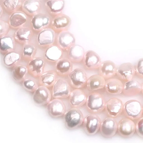 Miniatura 2 de Cuentas de perlas cultivadas de agua dulce para hacer joyas, piedras preciosas semipreciosas de 0.276-0.315 in de forma libre, rosa, 15 pulgadas