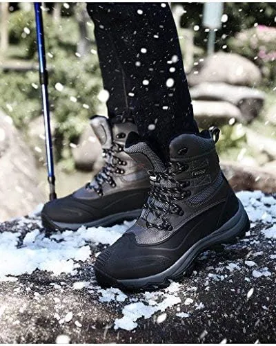 Miniatura 7 de NORTIV 8 - Botas de esquí de invierno con suela de goma para hombre, con aislamiento impermeable