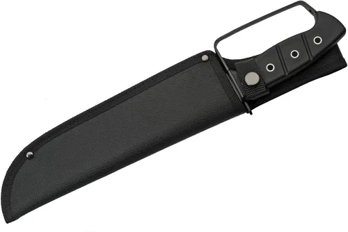 Miniatura 2 de SZCO Cuchillo Bowie de hoja completa de 15 pulgadas - Cuchillo negro de camping con mango D-Guard, hoja de acero inoxidable y vaina para caza