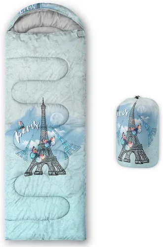 Miniatura 10 de HOSIMA Saco de dormir bohemio con diseño de mariposa para adultos, para clima frío y clima cálido, saco de dormir para niños, para camping