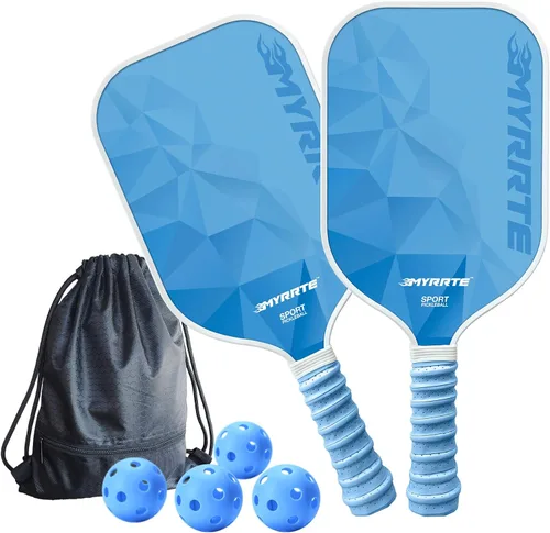 Miniatura 13 de Juego de 2 palas de pickleball de fibra de vidrio, con núcleo de panal ligero, control inigualable