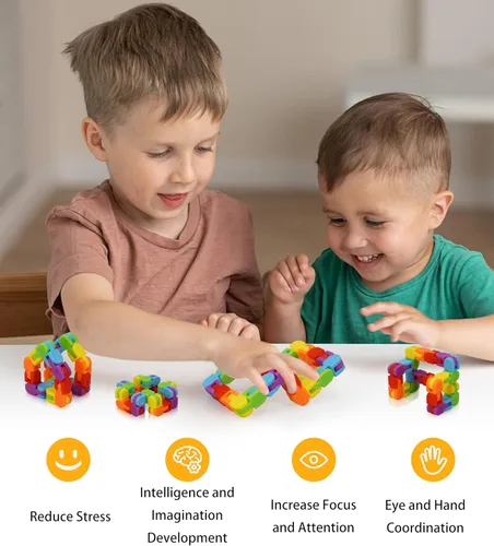 Miniatura 2 de Paquete de 12 Pistas Locas - Juguetes Fidget de Clic a Presión de Color Arcoíris para Niños y Adultos, TDAH, Sensorial de Dedos, Autismo, Alivio