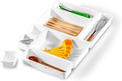 Miniatura 3 de Madesmart Paquete de compartimentos con enclavamiento, blanco, 8 piezas