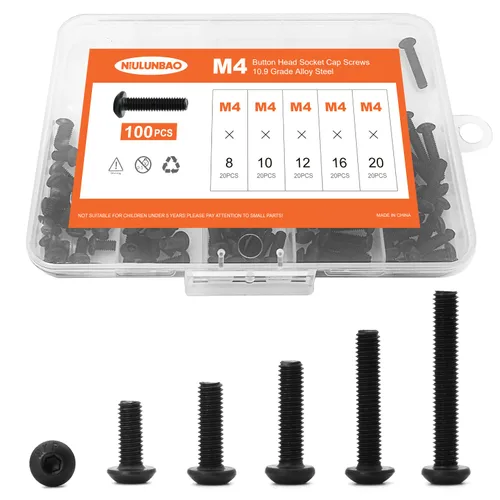 Miniatura 10 de Tornillos de cabeza de botón M8 x 0.394 in 0.472 in 0.630 in 0.787 in 0.984 in Tornillos de cabeza de botón Tornillos de acero de aleación de grado