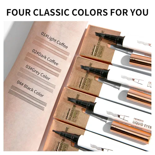 Miniatura 3 de Yulinlon Q707 Lápiz de Cejas Preciso de 4 Puntas – Lápiz de Cejas Impermeable de Larga Duración para Cejas Naturales y Definidas – Fácil de Usar