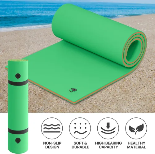Miniatura 7 de MADOG - Alfombra de agua flotante para exteriores, para adultos, flotadores gigantes de piscina de 12 pies/18 pies para piscina, lago y océano, 3