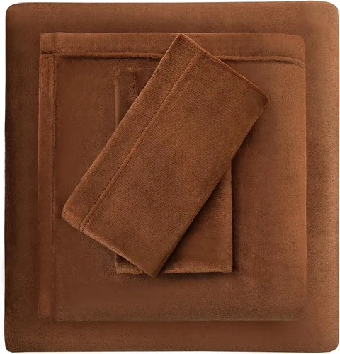 Miniatura 136 de Viviland Juego de sábanas de microforro polar tamaño matrimonial, sábanas ajustadas tipo franela para Navidad con bolsillo de 15" de profundidad
