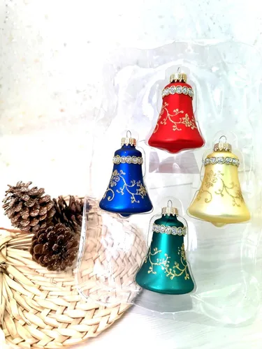 Miniatura 7 de Adornos de cristal para árbol de Navidad – 2.638 in/2.625 pulgadas [4 piezas] esferas decoradas de Christmas By Krebs sin costuras para colgar