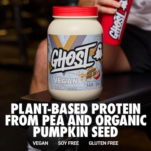 Miniatura 3 de GHOST Proteína vegana V2 en polvo, leche de cereales de chocolate, tubo de 2.7 libras, 0.92 oz de proteína, mezcla de guisantes a base de plantas