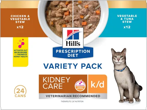 Miniatura 15 de Hill's Prescription Diet k/d Kidney Care with Chicken Wet Cat Food, dieta veterinaria, latas de 5.5 onzas, paquete de 24