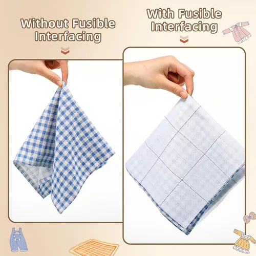 Miniatura 4 de Breling 48 pulgadas x 4 yardas de interfaz fusible de una sola cara con rejilla de 1.25 pulgadas, diseño no tejido ligero para planchar en el forro