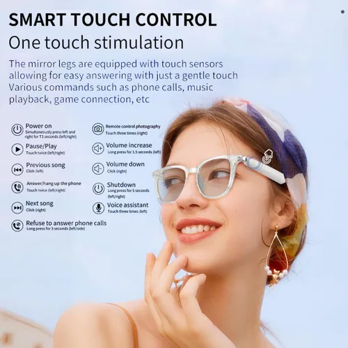 Miniatura 6 de GS07 - Lentes de sol fotocromáticos inteligentes, lentes de luz azul para hombres, Bluetooth 5.4, micrófono de sonido abierto y altavoces