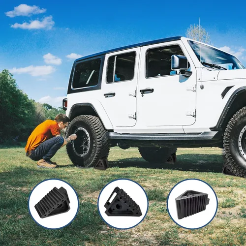 Miniatura 6 de HOXWELL Paquete de 4 calzones de goma sólidos y resistentes, topes de rueda de alta calidad para automóvil, remolques de viaje, RV, camión y ATV