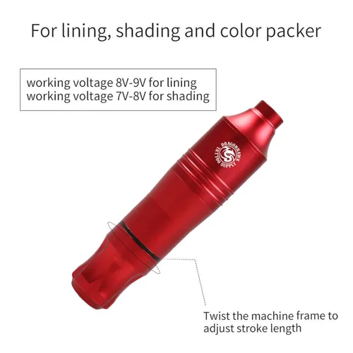 Miniatura 2 de Dragonhawk Pro Kit completo de bolígrafo de tatuaje, máquina ligera para tatuajes, 20 unidades, cartuchos, agujas, fuentes de alimentación para Kit
