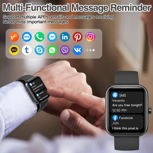 Miniatura 3 de Reloj inteligente para mujeres y hombres con llamada Bluetooth, reloj inteligente integrado con Alexa, reloj de fitness con dial DIY de 1.83
