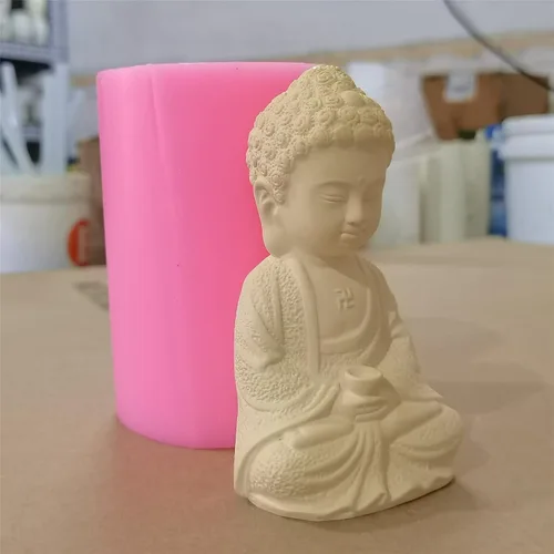 Miniatura 4 de Vairocana Buddha - Molde de silicona para velas hechas a mano, moldes de cera para velas, resina decorada, estatua de yeso epoxi, molde