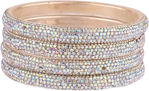 Miniatura 5 de Efulgenz Indian Bangle Set Bollywood Style Rhinestone Crystal Bridal Bracelet Jewelry Set for Women Girls
