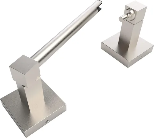 Miniatura 25 de Ruacq Soporte de papel higiénico dorado con doble poste pivotante cuadrado, soporte para rollo, soporte de papel higiénico dorado cepillado, acero